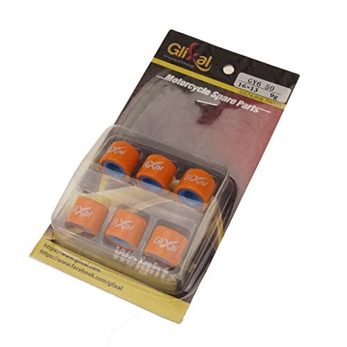 Glixal ATKS-04014 16X13mm High Performance Racing Variator Roller Weights Set 139QMB GY6 50cc - 100cc Scooter Moped ATV (9 gram) - Image 1
