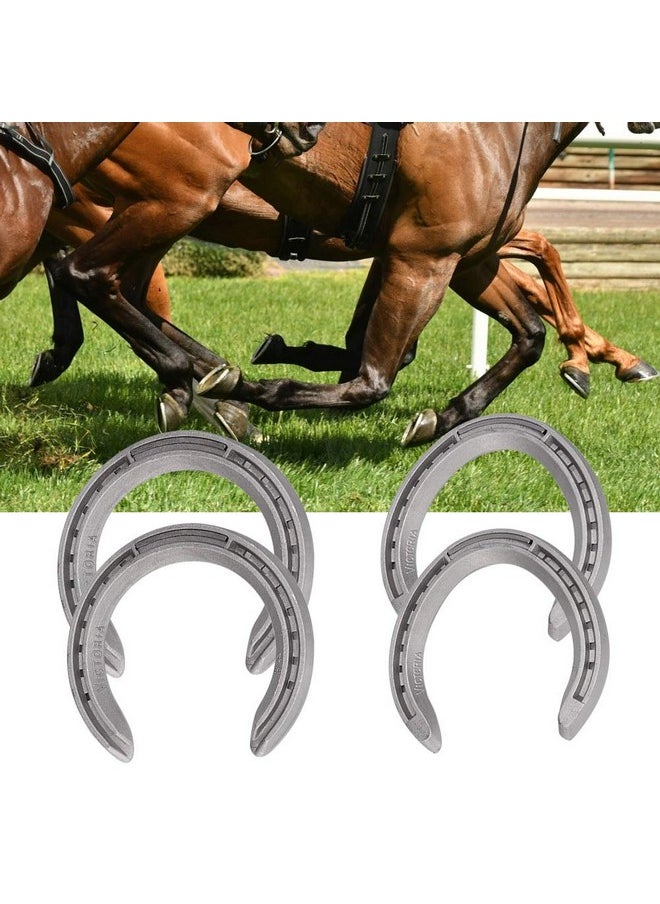 AMONIDA Horseshoes, 4pcs Aluminum Alloy Horse Shoes, Horse Riding Tool Horseshoe Kit for Horseshoe Palms for Indoor or Outdoor(No 4)  - Image 3