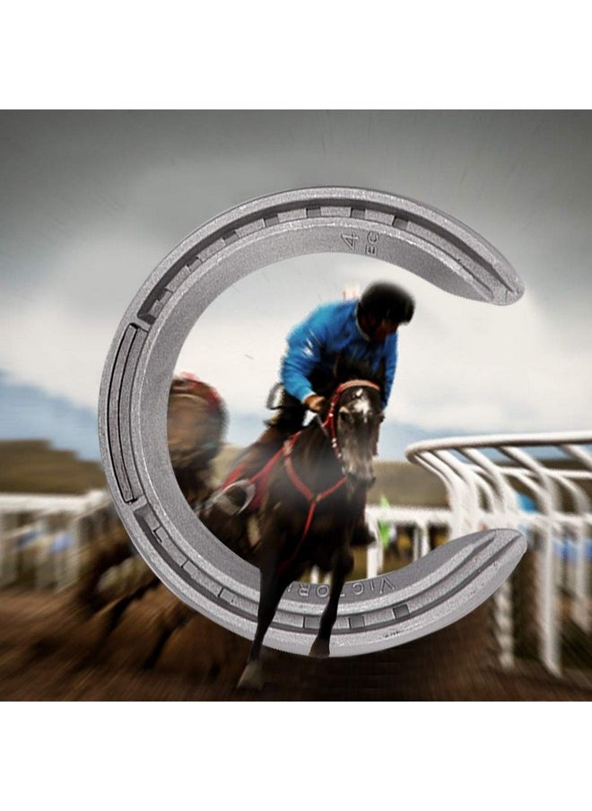 AMONIDA Horseshoes, 4pcs Aluminum Alloy Horse Shoes, Horse Riding Tool Horseshoe Kit for Horseshoe Palms for Indoor or Outdoor(No 4)  - Image 4