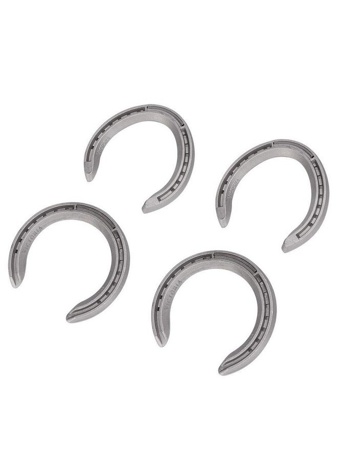 AMONIDA Horseshoes, 4pcs Aluminum Alloy Horse Shoes, Horse Riding Tool Horseshoe Kit for Horseshoe Palms for Indoor or Outdoor(No 4)  - Image 1
