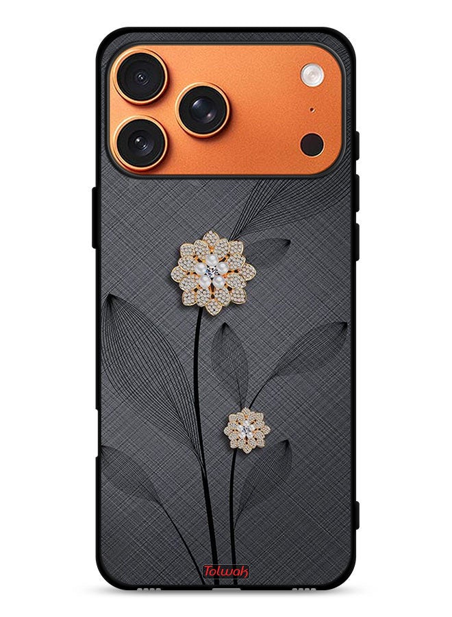 Tolwak Apple iPhone 17 Pro Max Protective Case Cover Diamond Flowers Art - Image 1