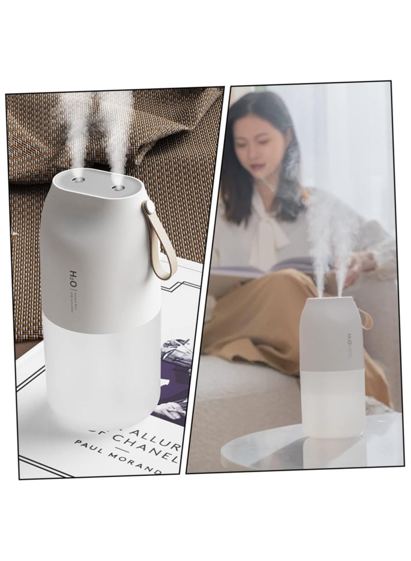 USB mini dual-spray humidifier portable air purifier for home and car white  - Image 2