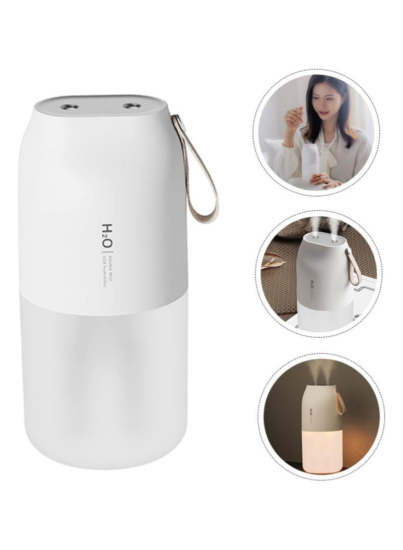 USB mini dual-spray humidifier portable air purifier for home and car white  - Image 1