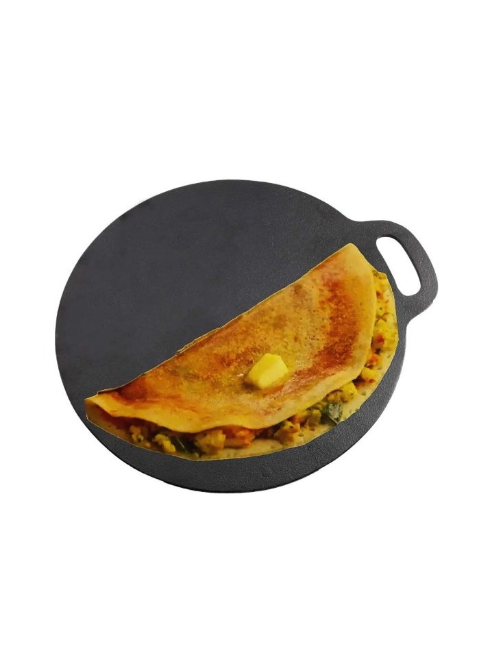 Ayda Pre-Seasoned Cast Iron Tawa Flat Dosa Pan, Pizza Pan, Made in India, 28cm  - Image 2