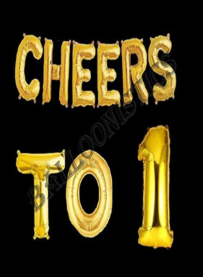 Balloonistics Cheers to One Foil Balloon Combo Number 1 Foil Balloon for Birthday and Anniversary - Image 2