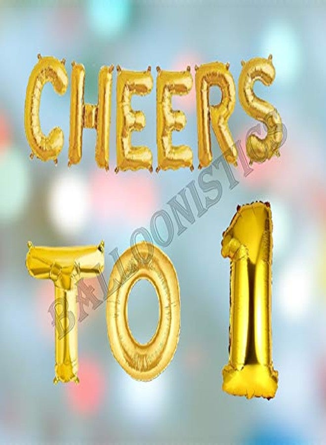 Balloonistics Cheers to One Foil Balloon Combo Number 1 Foil Balloon for Birthday and Anniversary - Image 3