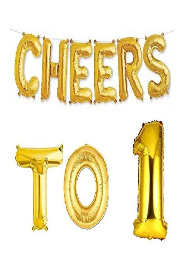 Balloonistics Cheers to One Foil Balloon Combo Number 1 Foil Balloon for Birthday and Anniversary - Image 1