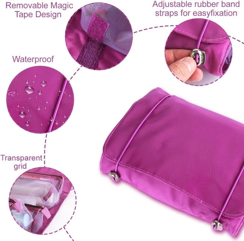Vroxy 4 in 1 Foldable Toiletry Bag Waterproof 4 in 1 Cosmetic Makeup Pouch Detachable Makeup Pouch Cosmetic Organizer Bag - Image 4