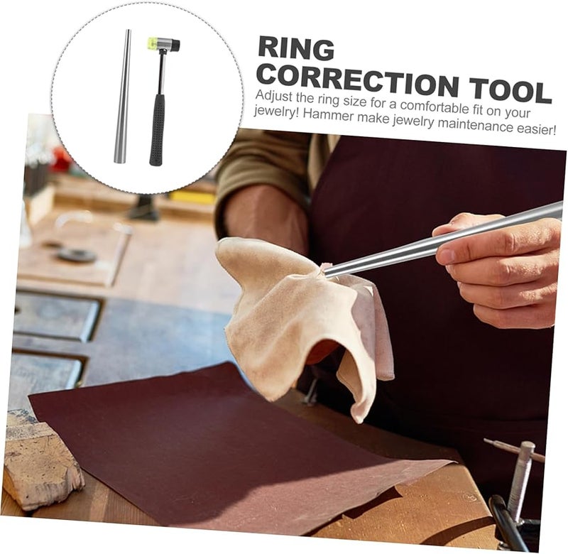 STOBOK Ring Mandrel Set with Rubber Hammer for DIY Jewelry Making and Sizing - Image 5