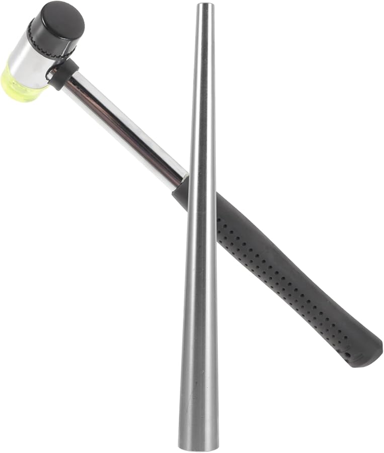 STOBOK Ring Mandrel Set with Rubber Hammer for DIY Jewelry Making and Sizing - Image 2