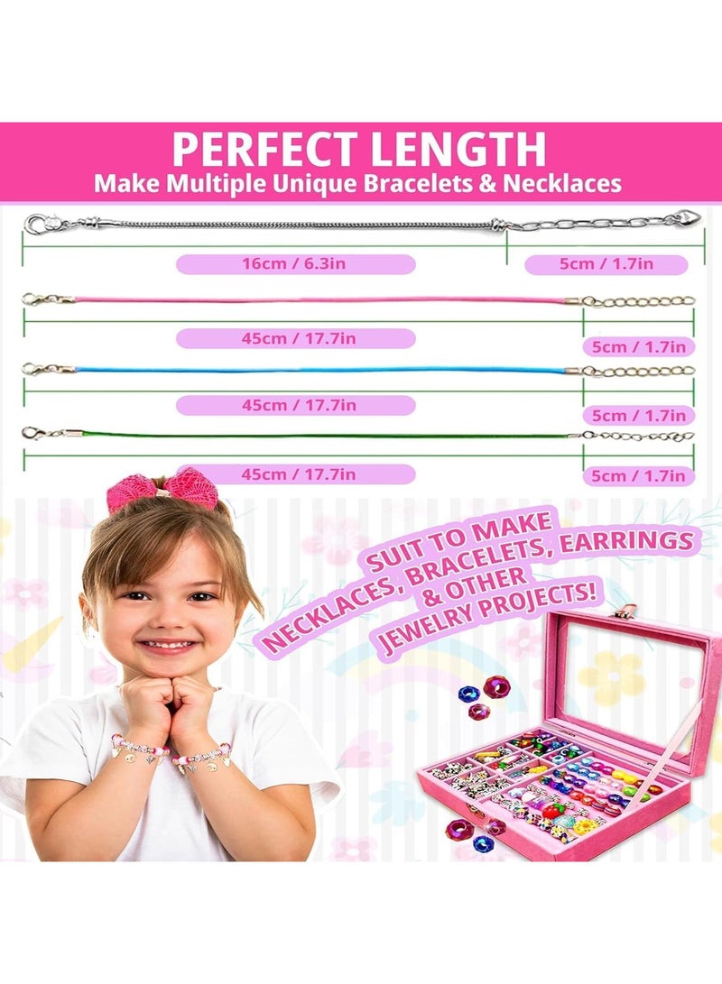 Bracelet Making Kit for Girls, Charm Bracelets Kit with 66pcs Beads with Jewelry Box, Elegant Clay Set for DIY Craft, Learning Toy Gift for Adolescent & Kids, for 8-12 Years Old - Image 4