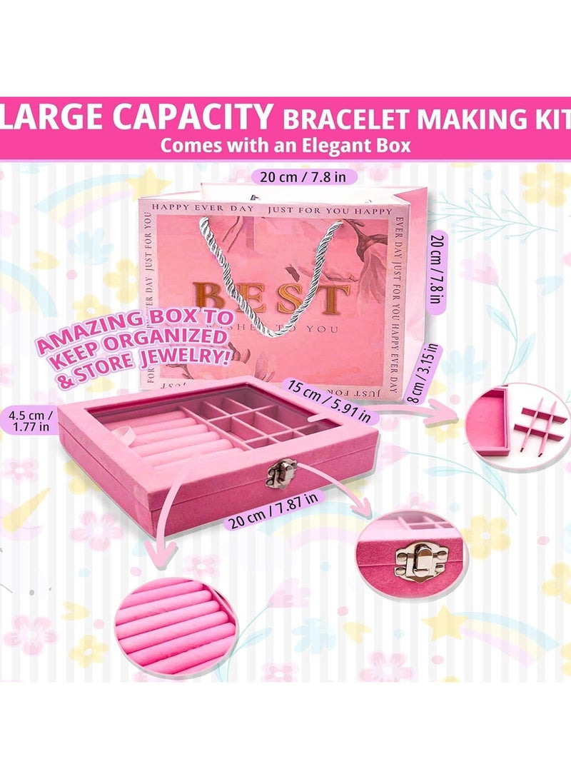 Bracelet Making Kit for Girls, Charm Bracelets Kit with 66pcs Beads with Jewelry Box, Elegant Clay Set for DIY Craft, Learning Toy Gift for Adolescent & Kids, for 8-12 Years Old - Image 5