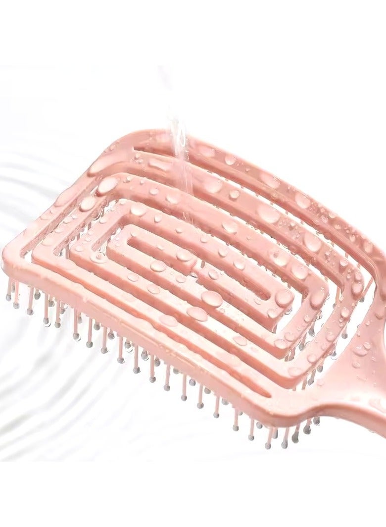 Goolsky 1Pcs Elastic Massage Comb Hollow Out Hair Brush Scalp Massage Combs Hair Styling Detangler Fast Blow Drying Detangling Tool - Image 2