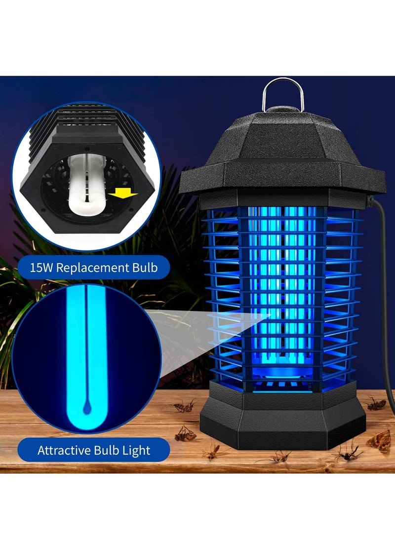 SYOSI - Bug Zapper Replacement Bulb, 15W Bug Zapper Light Bulb Replacement for T6 T8 T9 Lamp with 4-Pin Base, Ful 15W-BL U Shaped Twin Tube Bulb for Outdoor Mosquito Zapper, 2 Pack - Image 1