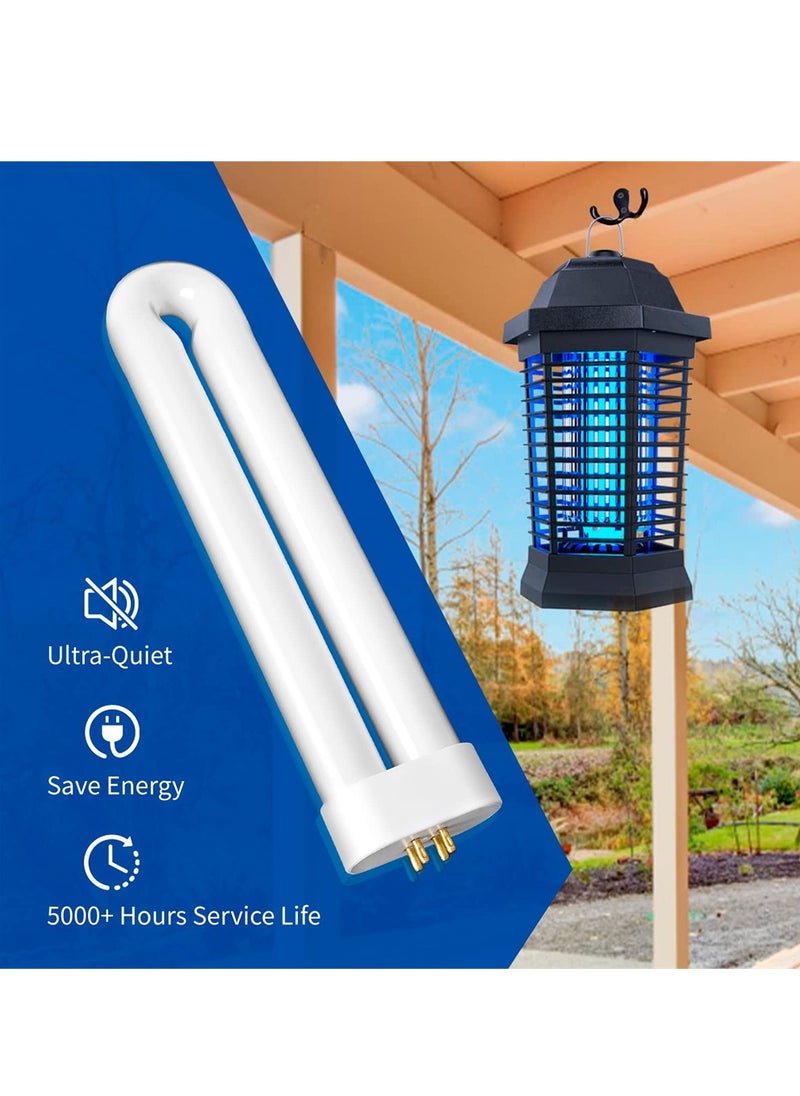 SYOSI - Bug Zapper Replacement Bulb, 15W Bug Zapper Light Bulb Replacement for T6 T8 T9 Lamp with 4-Pin Base, Ful 15W-BL U Shaped Twin Tube Bulb for Outdoor Mosquito Zapper, 2 Pack - Image 1
