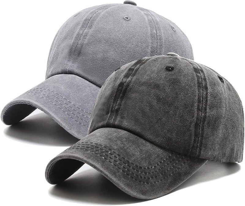 PFFY 1/2 Packs Vintage Washed Distressed Baseball Cap Dad Golf Hat for Men Women - Image 1
