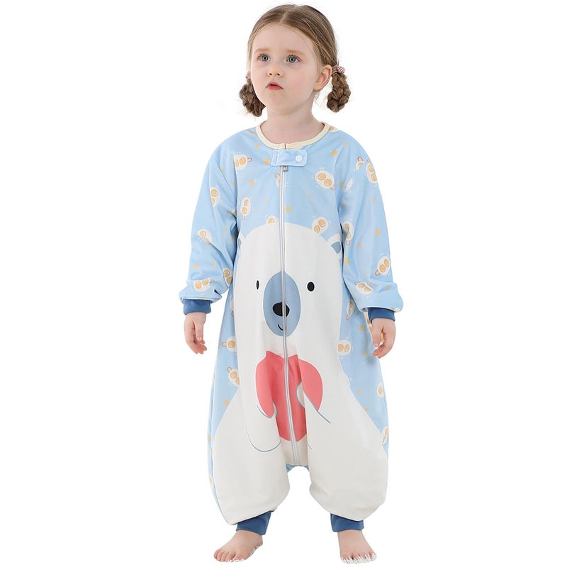 MICHLEY Baby Sleeping Bag Sack Long Sleeve with Feet Winter Swaddle Wearable Blanket for Boys GirlsBear13Years