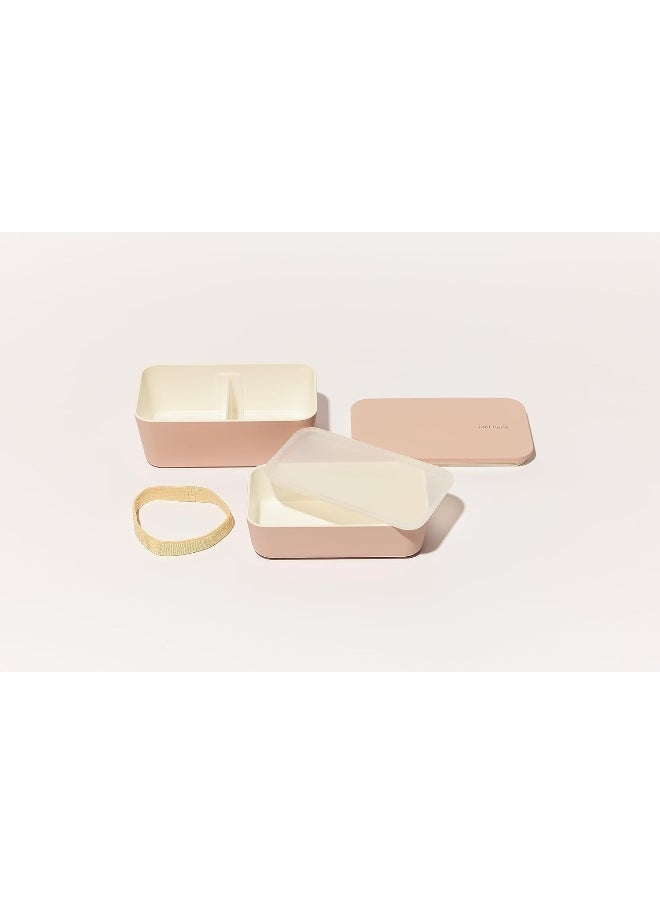 Takenaka - TAKENAKA Bento Lunch Box, Flat Dual Eco-Friendly and Sustainable Bento box from Japan (Matte Candy Pink) - Image 1