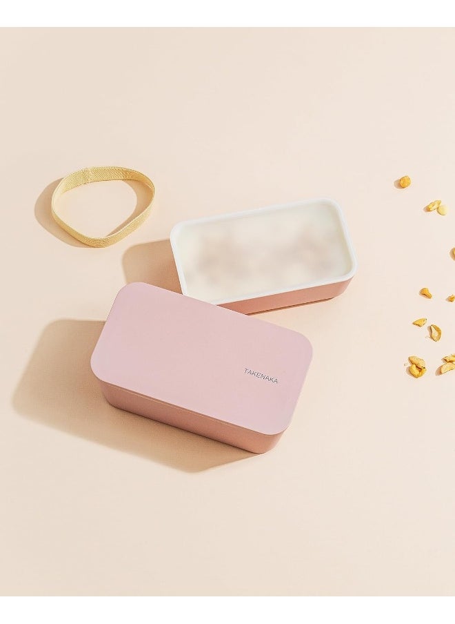 Takenaka - TAKENAKA Bento Lunch Box, Flat Dual Eco-Friendly and Sustainable Bento box from Japan (Matte Candy Pink) - Image 1