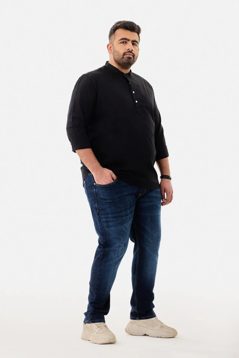 SNITCH Mandarin Stretch Plus Size Kurta Shirt