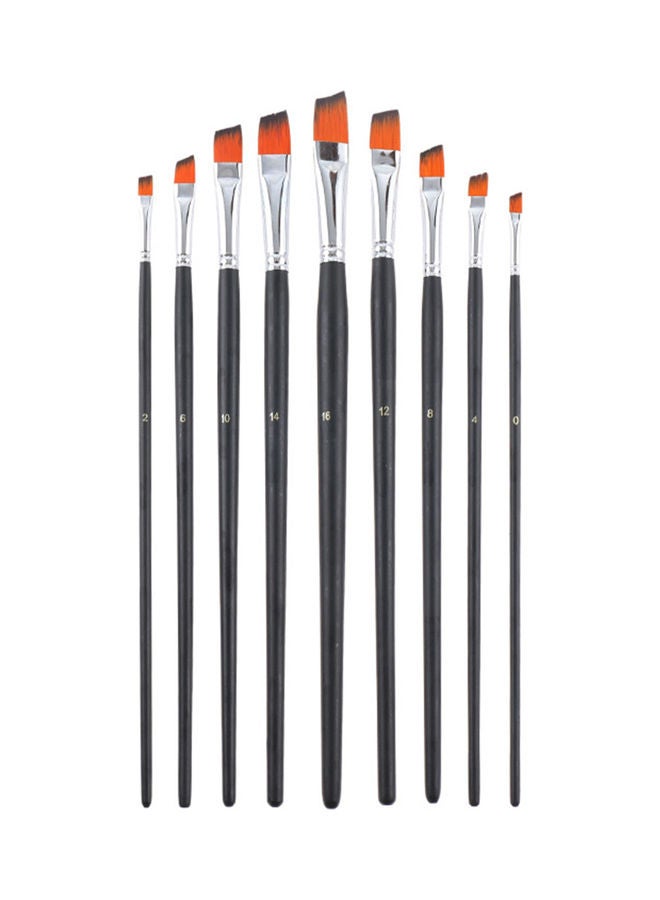 Loquat 9-Piece Artist Professional Paint Brushes Black/Silver - Image 1