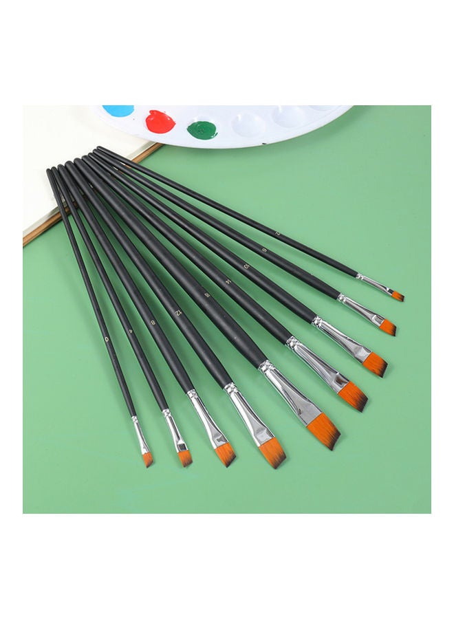 Loquat 9-Piece Artist Professional Paint Brushes Black/Silver - Image 3