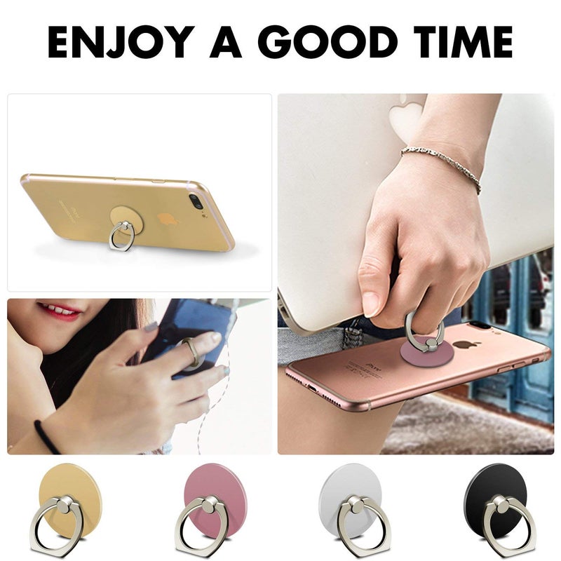 KolorFish Phone Ring Stand, 360° Rotation Phone Ring Stand Holder [Round Shape] Kickstand Finger Grip (Universal) Pack of 8 - Mix Colors - Image 1