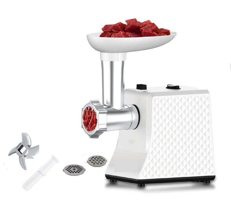 Jamaki Mini Electric Meat Grinder Multifunction 800W Copper Motor Meat Grinder with Sharp Blades Stainless Steel White - JMK8001 - Image 1