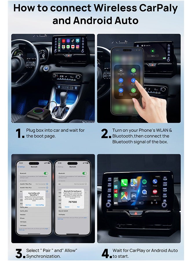 Carlinkit - CarlinKit CarPlay Ai Box Android 13 SM6225 Wireless Android Auto CarPlay Smart Car TV Box To Install Apps with 4G LTE Hotspot - Image 1