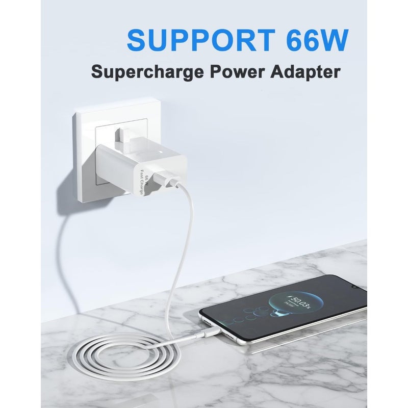 66W SuperCharge USB C Power Adapter Fast Charging For Honor X9c X5b X7b Magic6 7 Lite Pad X9 9 Huawei Phones And Tablets 6A Cable Included Compact And Efficient - Image 2