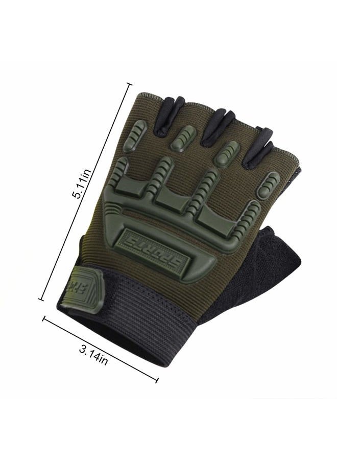 GREUS Kids Half Finger Cycling Gloves Mittens Breathable Non Slip Fingerless Bike Riding Gloves Shockproof Sports Training Gloves UV Protection Outdoor Skateboard Gloves for Boys Girls 6-10Y - Image 5