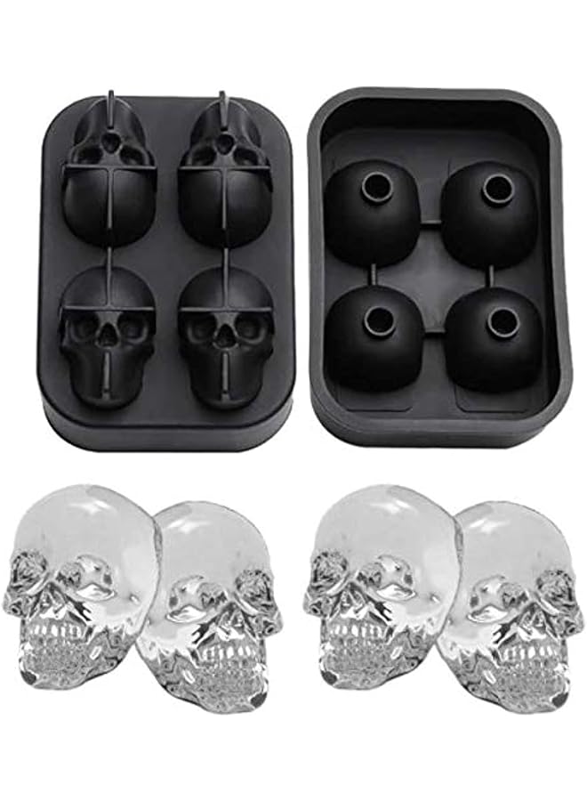 3D Skull Ice Cube Mold Halloween Chocolate Mould Creative Cream Tools Whiskey