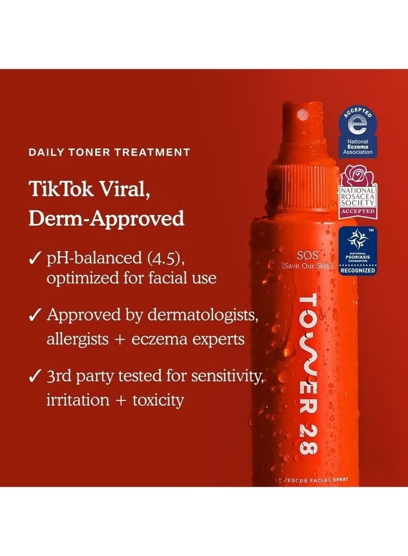 TOWER 28 SOS Daily Rescue Facial Spray | Soothing and Refreshing pH Balancing Toner | Hypochlorous Acid Designed for Sensitive Skin | 4 Fl Oz - Image 3