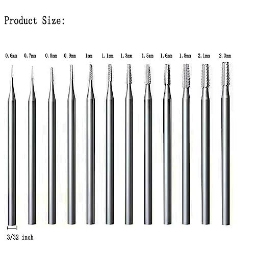 Luo ke 12 Pcs Jewerly Burr Sets 332 Shank Cone Tapered Cross Cut Burs Jewelry Engraving Bits Lapidary Carving Tools 006023 - Image 3
