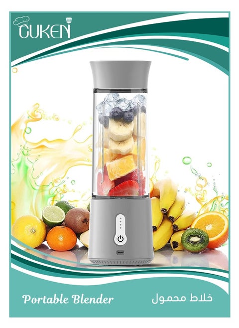 Portable Blender, 500ml Cup for Travel, Mini Personal Size Mixer for Shakes, Smoothie and Fruit Juice, Grey