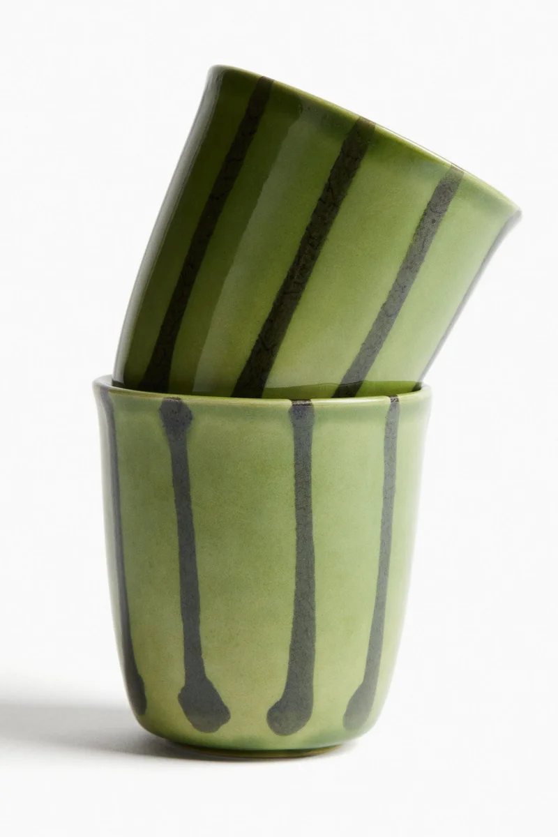 H&M 2-pack drip-glazed stoneware mugs