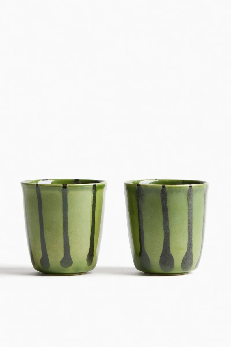 H&M 2-pack drip-glazed stoneware mugs
