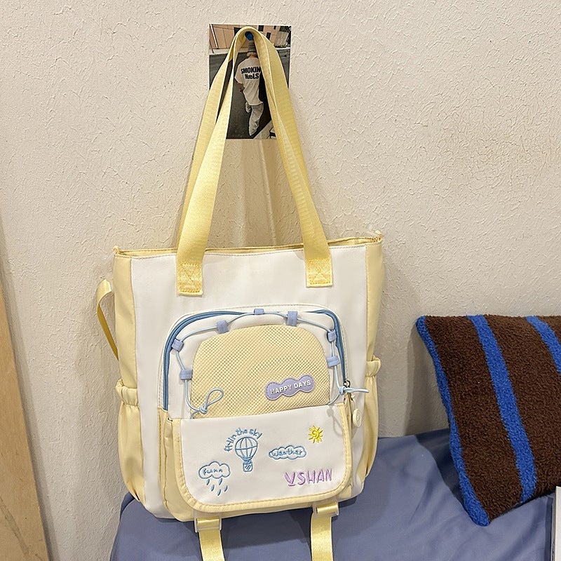 Japanese-Style Cute Student Tote Tutoring Bag High-Value Large-Capacity Casual Shoulder Bag Versatile Sweet Backpack - Image 1