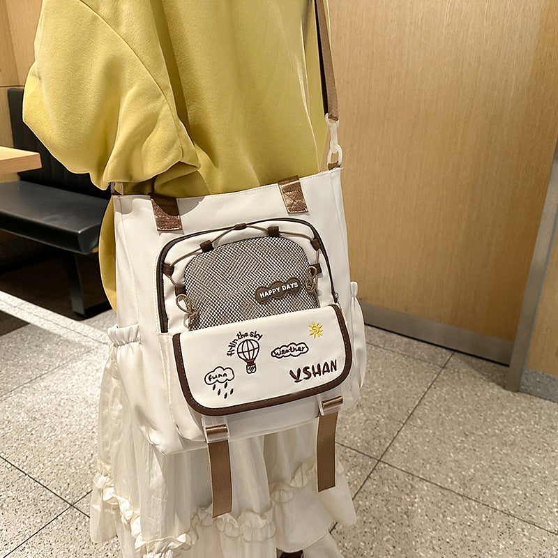 Japanese-Style Cute Student Tote Tutoring Bag High-Value Large-Capacity Casual Shoulder Bag Versatile Sweet Backpack - Image 2