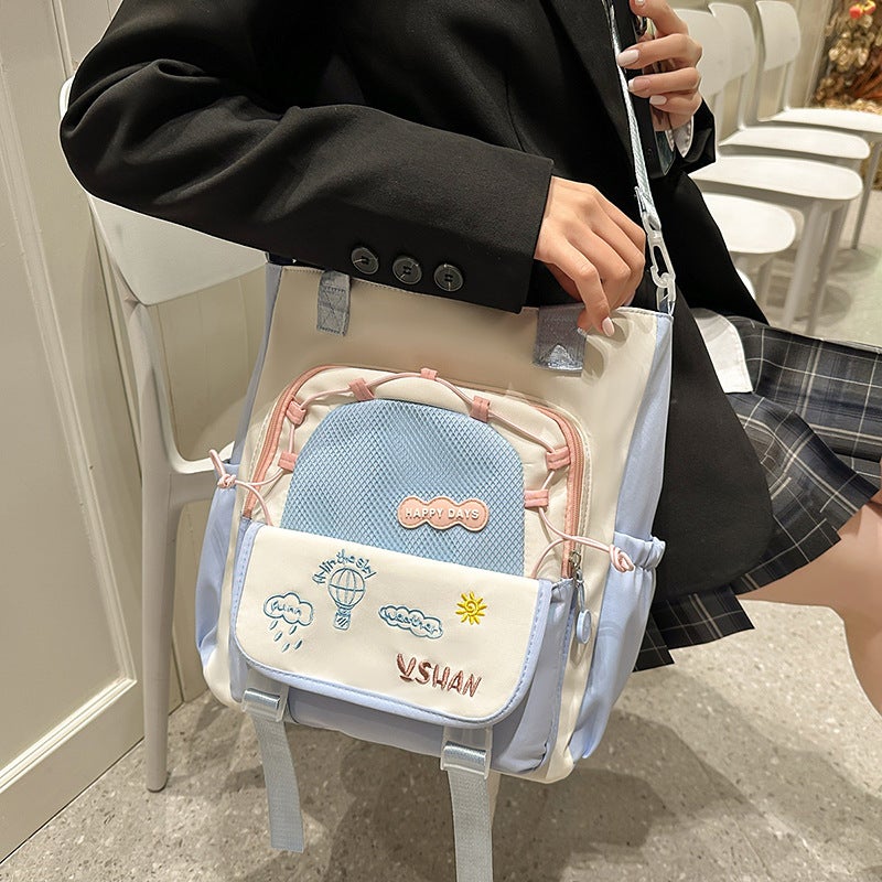Japanese-Style Cute Student Tote Tutoring Bag High-Value Large-Capacity Casual Shoulder Bag Versatile Sweet Backpack - Image 5