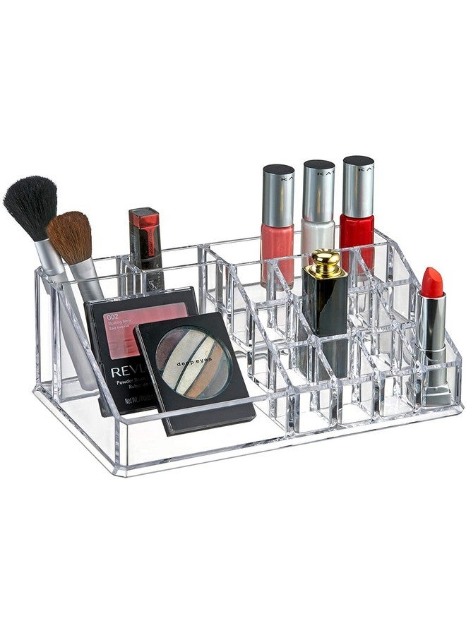 16-Compartment Clear Plastic Cosmetic Organizer - Makeup, Lipstick, and Beauty Storage Display Case Holder (White-Transperent) - Image 5