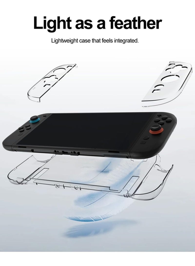 Aookay [1+1] Clear Dockable Case for Nintendo Switch 2 2025 with 1 Pack Screen Protector, Protective PC Shell Case, Slim Design Transparent Controller Cover with Removable Joycon Split Design Compatible with Nintendo Switch 2 7.9'' (PC Crystal  Clear) - Image 5