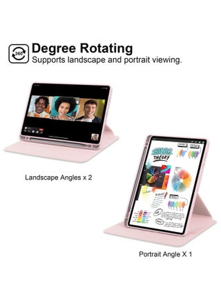Clear Back Case Compatible with Honor Pad X8a 11-inch 2024  360 Degree Swivel Stand Flip Smart Cover Auto Sleep/Wake Case For Honor Pad X8a Tablet (Pink) - view 2