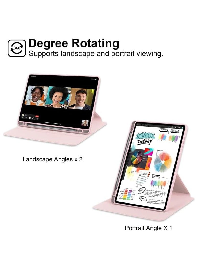 VKL Clear Back Case Compatible with Honor Pad X8a 11-inch 2024, 360 Degree Swivel Stand Flip Smart Cover Auto Sleep/Wake Case For Honor Pad X8a Tablet (Pink) - Image 2
