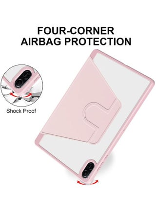 Clear Back Case Compatible with Honor Pad X8a 11-inch 2024  360 Degree Swivel Stand Flip Smart Cover Auto Sleep/Wake Case For Honor Pad X8a Tablet (Pink) - view 4