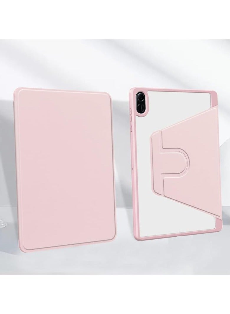 VKL Clear Back Case Compatible with Honor Pad X8a 11-inch 2024, 360 Degree Swivel Stand Flip Smart Cover Auto Sleep/Wake Case For Honor Pad X8a Tablet (Pink) - Image 5