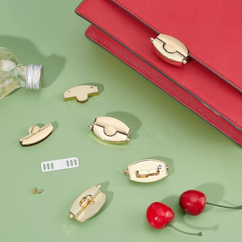 كلاراكو مجموعة من 4 مشابك قفل طي من كلاركو، مقاس 1.6 بوصة، مشابك قفل إبهام للمحفظة، قفل لسان البطة، حقيبة يد، قفل ضغط للمحفظة، ملحقات للمحافظ والحقائب والجلود والحرف اليدوية - Image 5