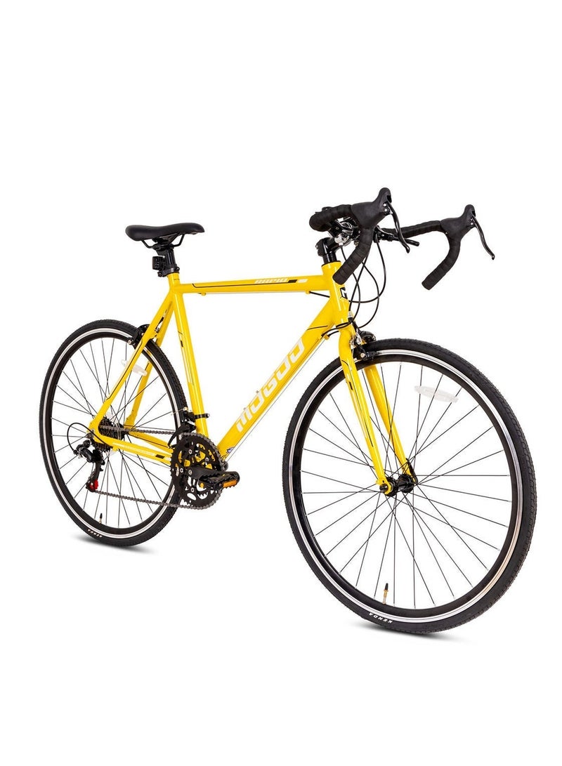 MOGOO Rapid Road Bike | For Adults |14 Speed Shimano Drivetrain | Lightweight Aluminum Alloy Frame |Kenda Tires | Caliper Brakes | Yellow Color - Image 2