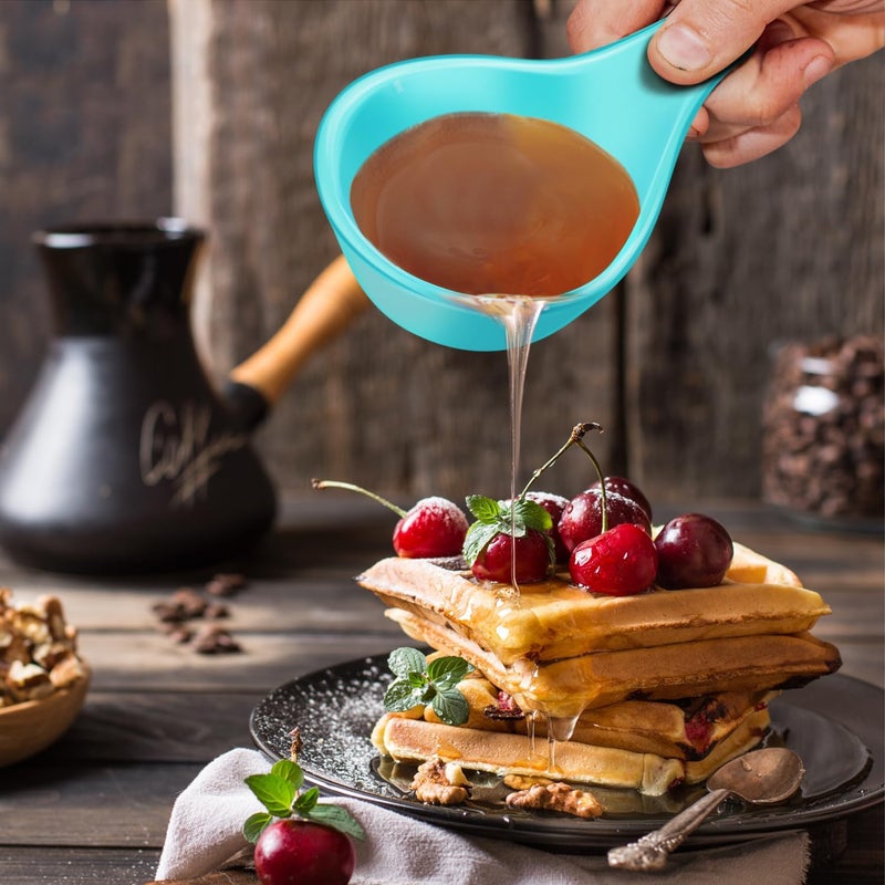 Flexzion أوعية غمس سيراميك فليكسزيون - أوعية صغيرة للغمس مع مقبض - أكواب توابل - طبق صلصة - راميكين - حوامل صلصة - حاويات للأطباق الجانبية الصغيرة - غمس 3 أونصات - مجموعة من 6 زرقاء - Image 3