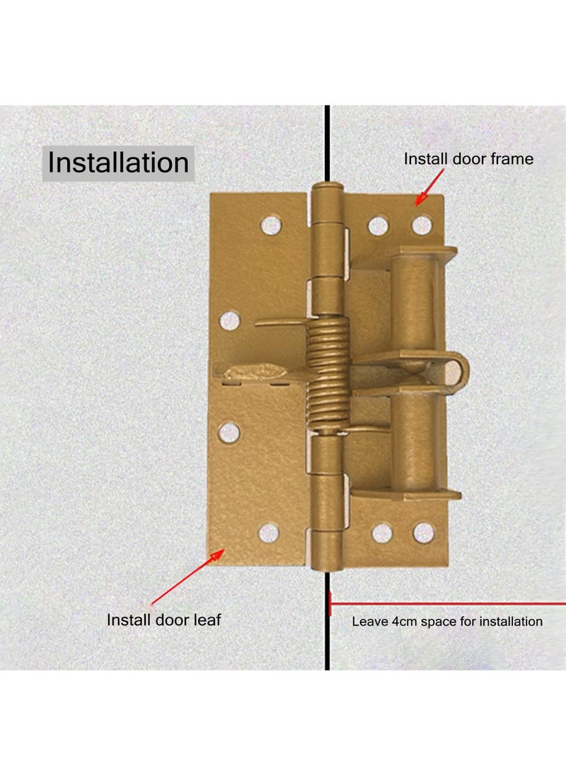 DBTHTSK 4 Inches Automatic Door Hinge Heavy Duty SelfClosing Wooden Door Closer Hardware Spring Hinge Automatic Self Closing Door Hinges with Positioning 90 Degrees Brushed Silver  - Image 4